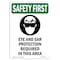 Signmission OSHA, Eye & Ear Protection, 14in X 10in Rigid Plastic, 10" W, 14" H, Portrait, OS-SF-P-1014-V-11082 OS-SF-P-1014-V-11082 - alternate 1